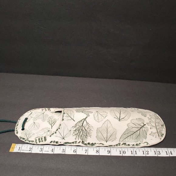 Freeman Ceramics Wall Vase, Hand Crafted Leaf Imprinted USA, Ellen Freeman NEW - Picture 10 of 11